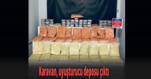Polis ekiplerinin şok baskın yaptığı karavan, uyuşturucu deposu çıktı