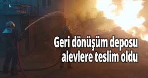 Geri dönüşüm deposu alevlere teslim oldu