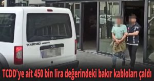 TCDD'ye ait 450 bin lira değerindeki bakır kabloları çaldı