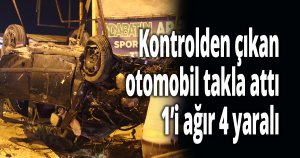 Kontrolden çıkan otomobil takla attı