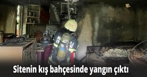 Sitenin kış bahçesinde yangın çıktı