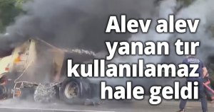 Tır alevlere teslim oldu