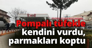Pompalı tüfekle kendini vurdu, parmakları koptu
