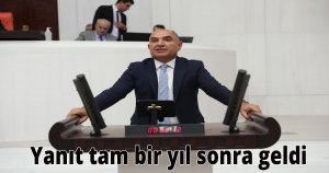 Yanıt tam bir yıl sonra geldi