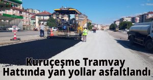 Kuruçeşme Tramvay Hattında yan yollar asfaltlandı