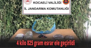Kocaeli'de 4 kilo 825 gram esrar ele geçirildi