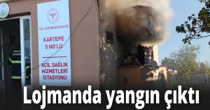 112 Acil Sağlık Hizmetleri istasyonunun alt katındaki lojmanda yangın çıktı