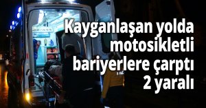 Motosikletli bariyerlere çarptı