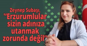 Zeynep Subaşı, 'Erzurumlular sizin adınıza utanmak zorunda değil'