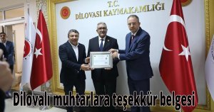 Dilovalı muhtarlara teşekkür belgesi  