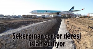 Şekerpınar çorçor deresi islah ediliyor
