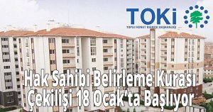 Hak Sahibi Belirleme Kurası Çekilişi 18 Ocak’ta Başlıyor