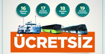Bayramda 4 gün boyunca ücretsiz ulaşım