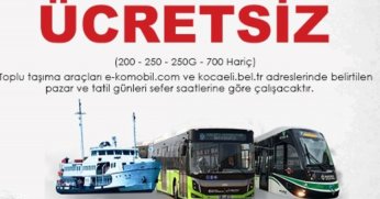 Büyükşehir’den 29 Ekim’de ücretsiz ulaşım