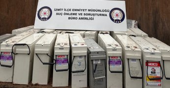 İzmit'te 5 ayrı yerden 1 milyon 300 bin liralık akü hırsızlığı 