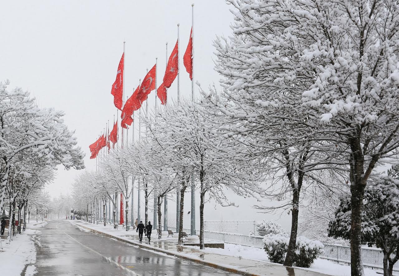 Derince'den kar manzaraları